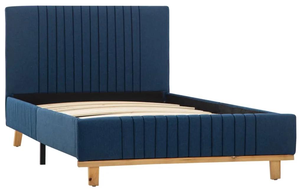 286631 vidaXL Cadru de pat, albastru, 90 x 200 cm, material textil