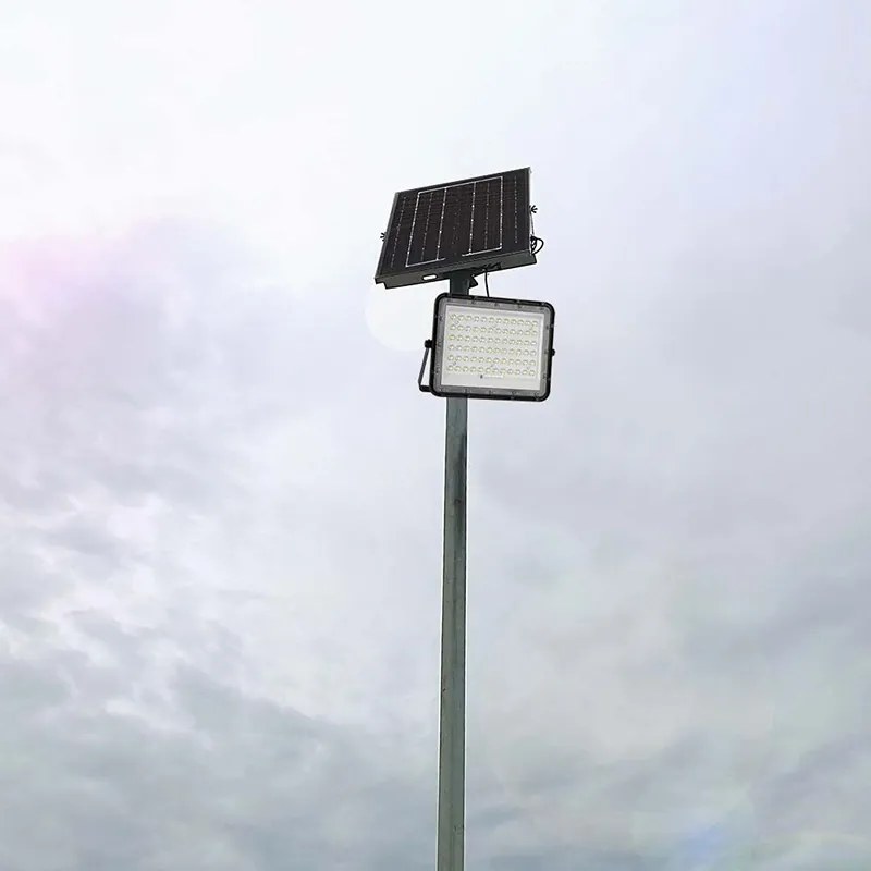 Reflector cu incarcare solara 15w 1200lm 6400k - negru