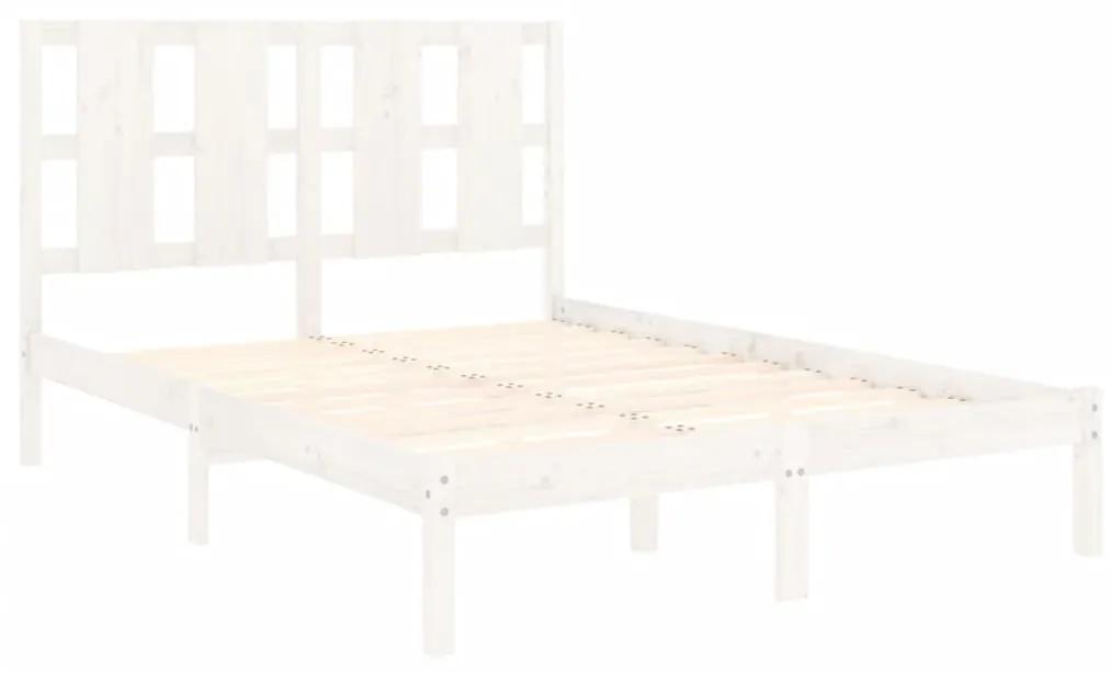 Cadru pat, alb, 140x190 cm, lemn masiv de pin Alb, 140 x 190 cm