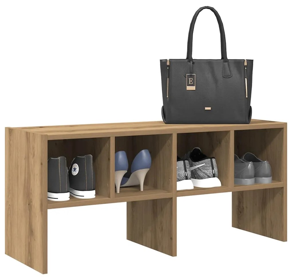 vidaXL Suport pantofi stivuibil Stejar Artizanal 89,5x30x40 cm