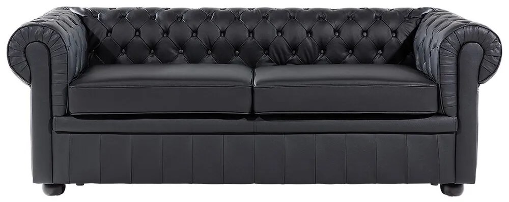 Canapea 3 locuri din piele Chichester (negru) . 1008702