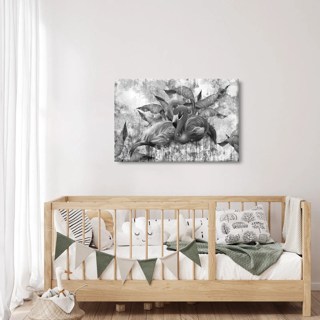 Tablou - Graffiti cu flamingo (90x60 cm)