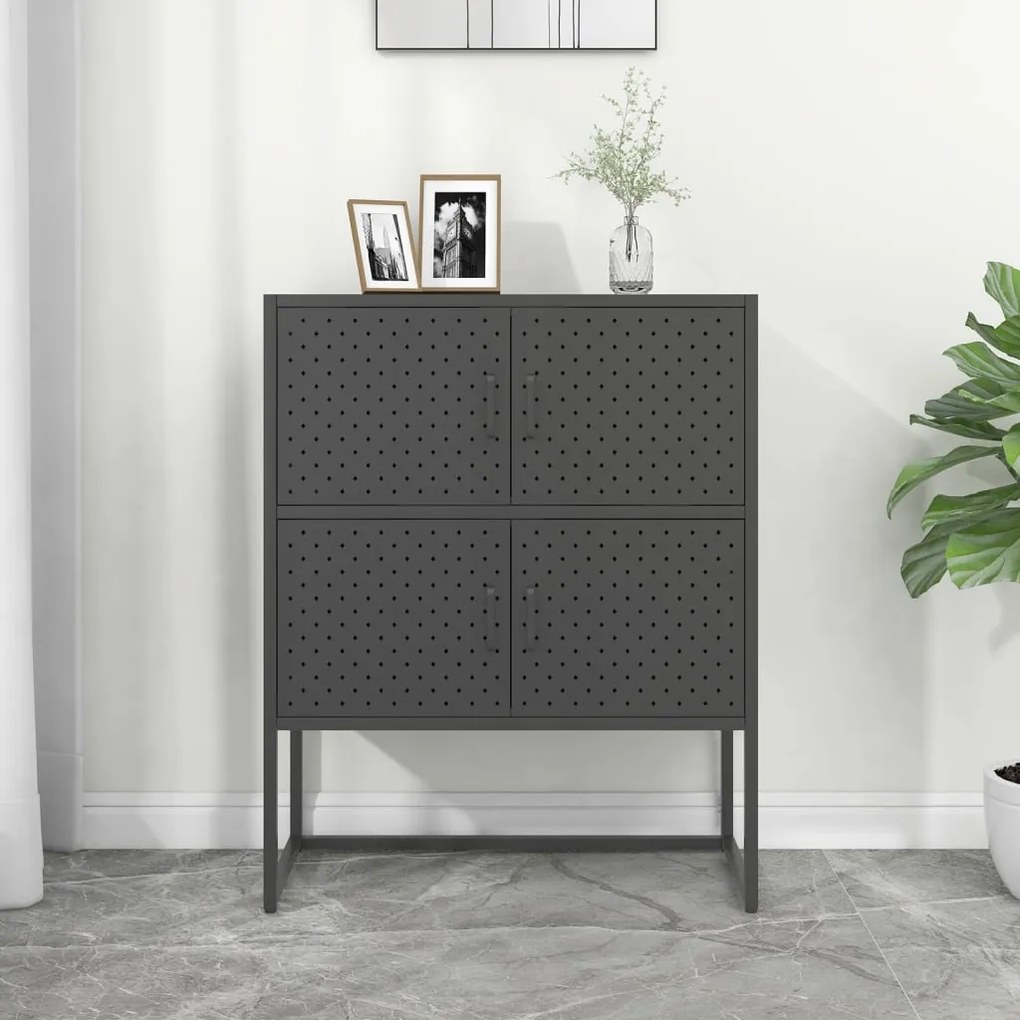 335882 vidaXL Dulap înalt, antracit, 80x35x100 cm, oțel