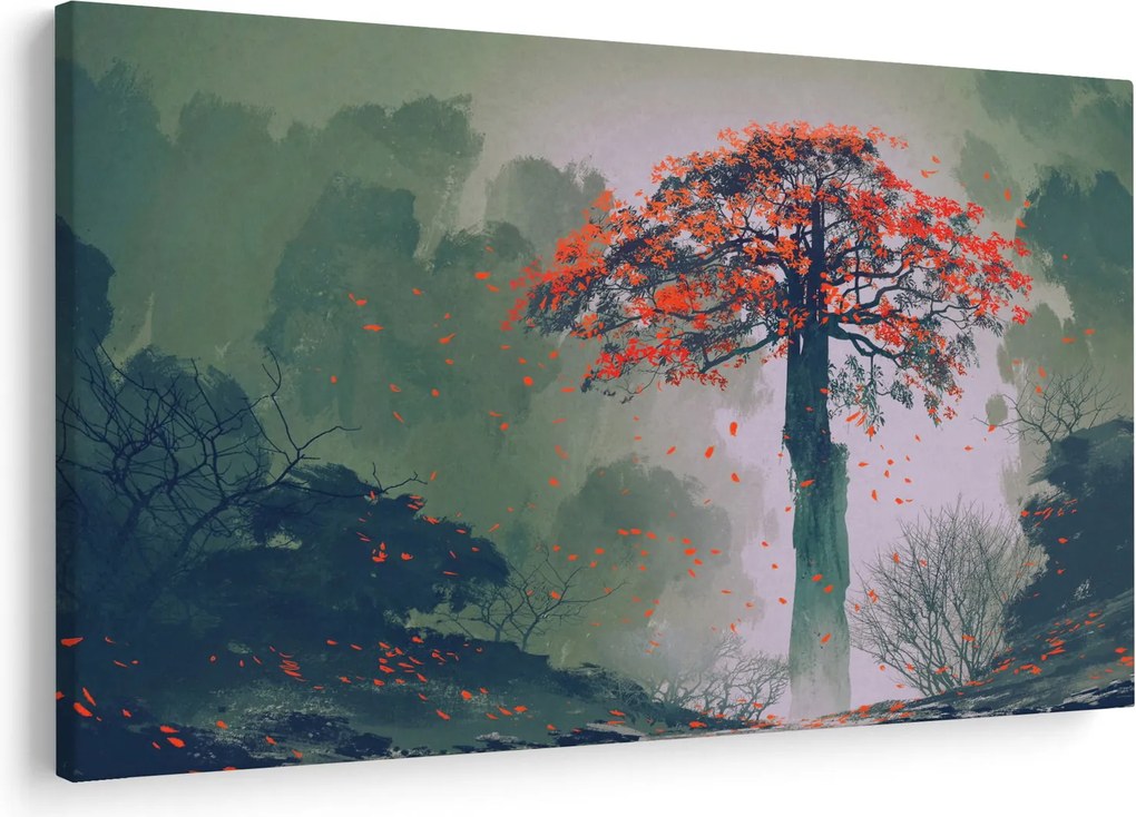 Tablou - Copacul roșu singuratic (90x60 cm)