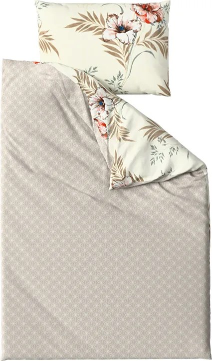 Lenjerie de pat reversibila DUO SENSE SANDORA crem + fata de perna 40x50 cm GRATUIT Dimensiune lenjerie de pat: 70 x 90 cm | 140 x 200 cm