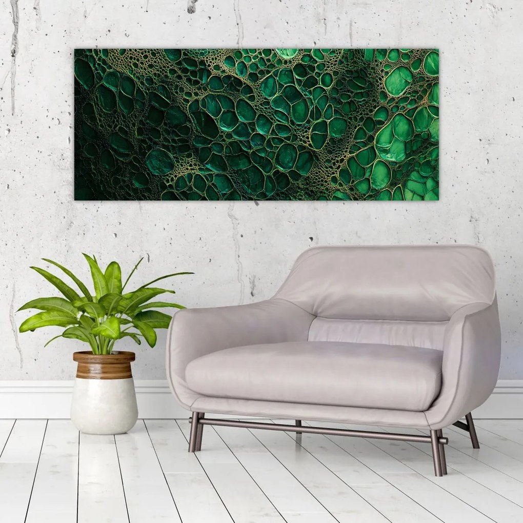 Tablou - Imagine microscopică verde (120x50 cm)