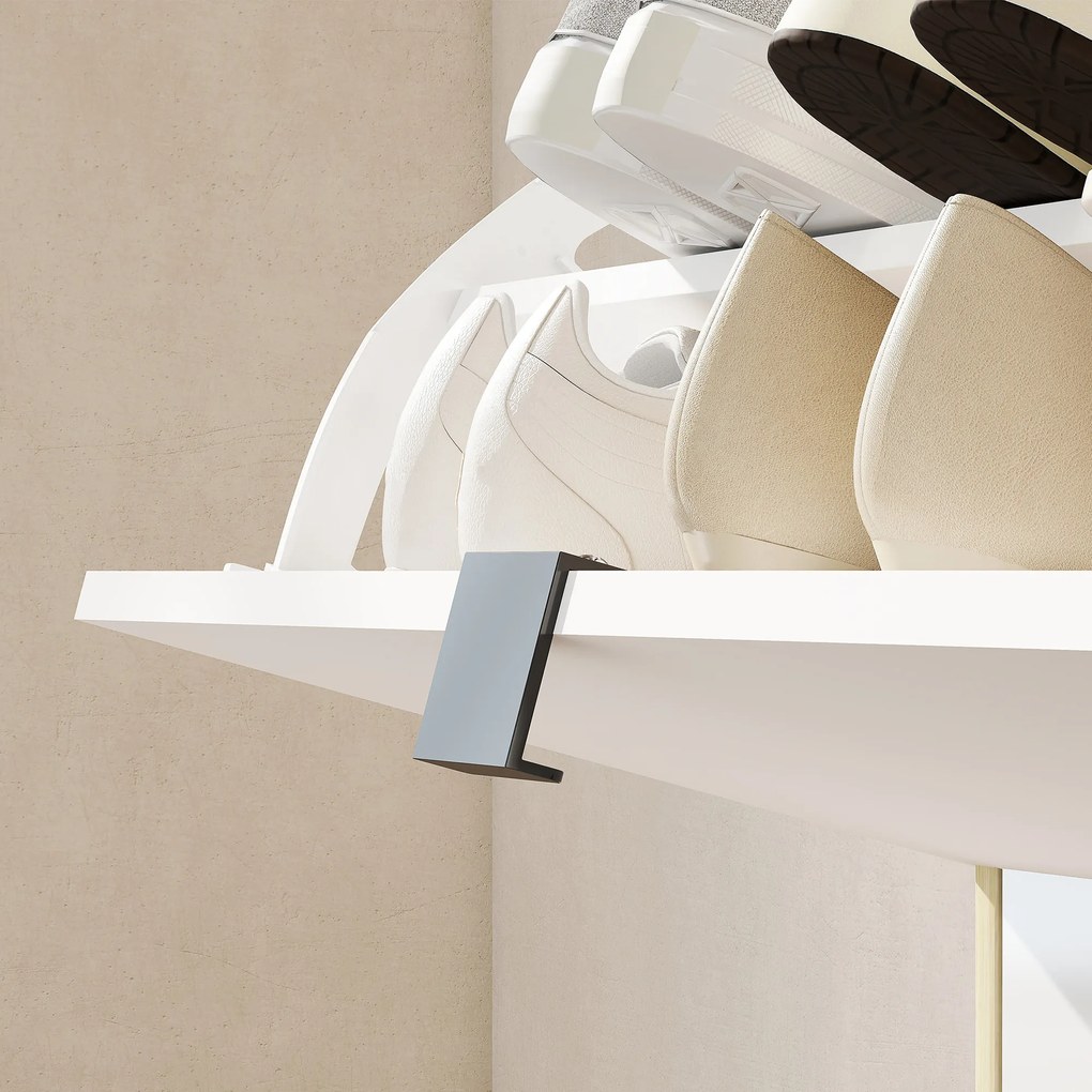 HOMCOM Dulap de pantofi subțire modern cu 4 sertare rabatabile pentru 20 de perechi de pantofi, Alb | Aosom Romania