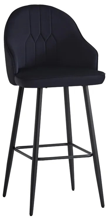 Scaun Bar Wella Catifea Neagra