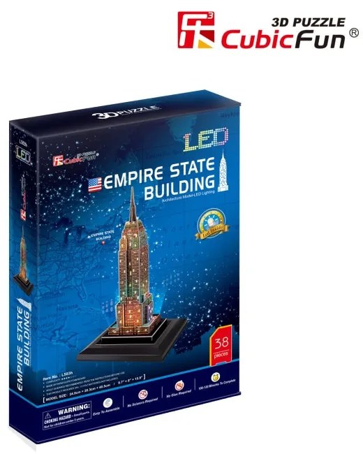 PUZZLE 3D LED EMPIRE STATE BUILDING 38 PIESE - CUBICFUN (CUL503H)