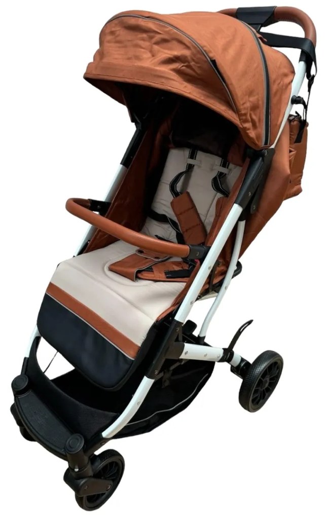 Carucior sport cu functie de pliere tip troller, sezut reglabil, husa pentru picioare si geanta 6-36 luni, Portocaliu - CPC-62-portocaliu