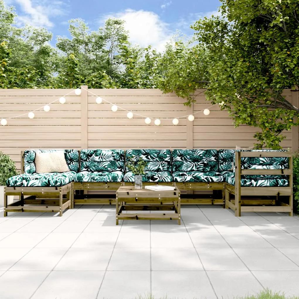 3186297 vidaXL Set mobilier relaxare de grădină, 8 piese, lemn de pin tratat