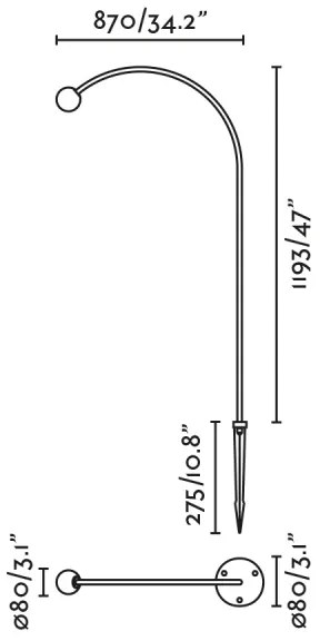 Lampă LED de exterior FARO 75562 CUCA LED/3W/24V 119,3 cm IP65 antracit
