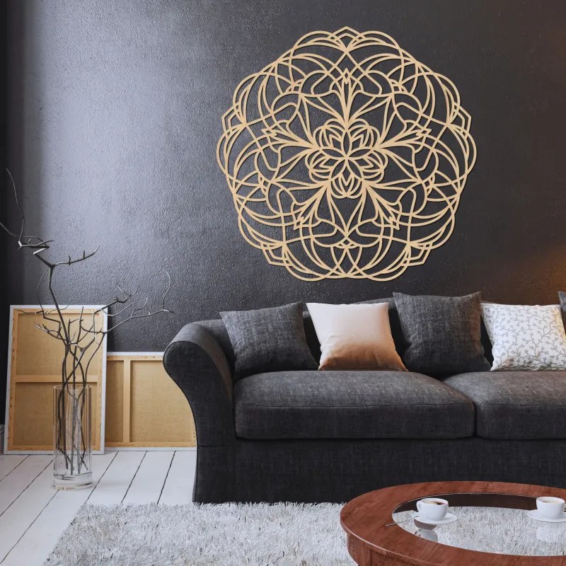 SENTOP | Decorațiune murală cu mandală din lemn sculptată | MOLLIS