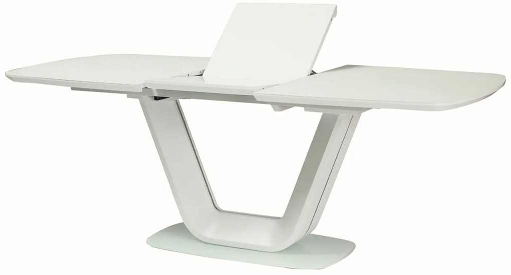 Masă de sufragerie extensibilă 140-200 cm Amanda (alb + alb) (pentru 8 și mai multe persoane). 1049881