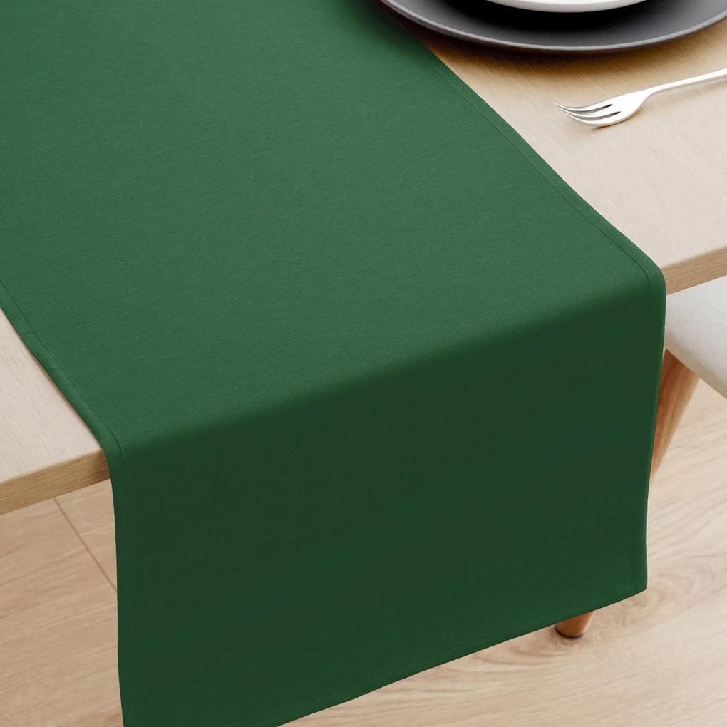 Goldea napron de masă loneta - verde închis 35x140 cm