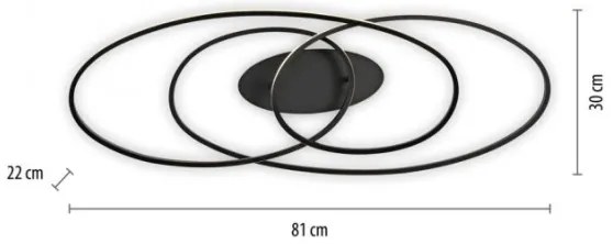 Plafonieră LED JUST LIGHT. 15321-18 LUMACA LED/33W/230V negru