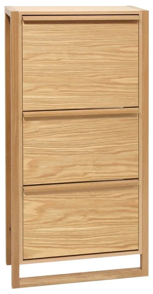 Pantofar în culoare naturală cu deschidere înclinată cu aspect de lemn de stejar NewEst – Woodman