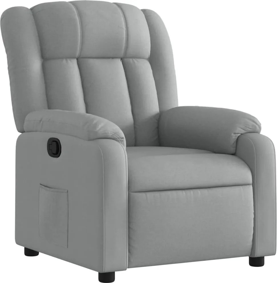 vidaXL Fotoliu rabatabil, gri deschis, material textil