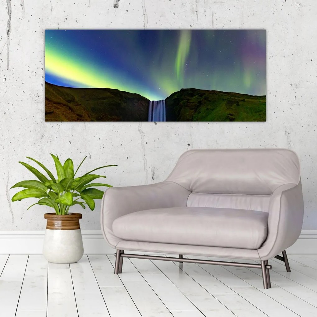 Tablou - Aurora Boreală în Islanda (120x50 cm)