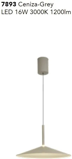Lustra/Pendul LED reglabil CALICE gri 16W