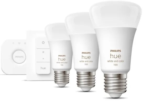Kit de pornire Philips Hue WACA, 3x E27/9W, 2000–6500 K + dispozitiv de conectare