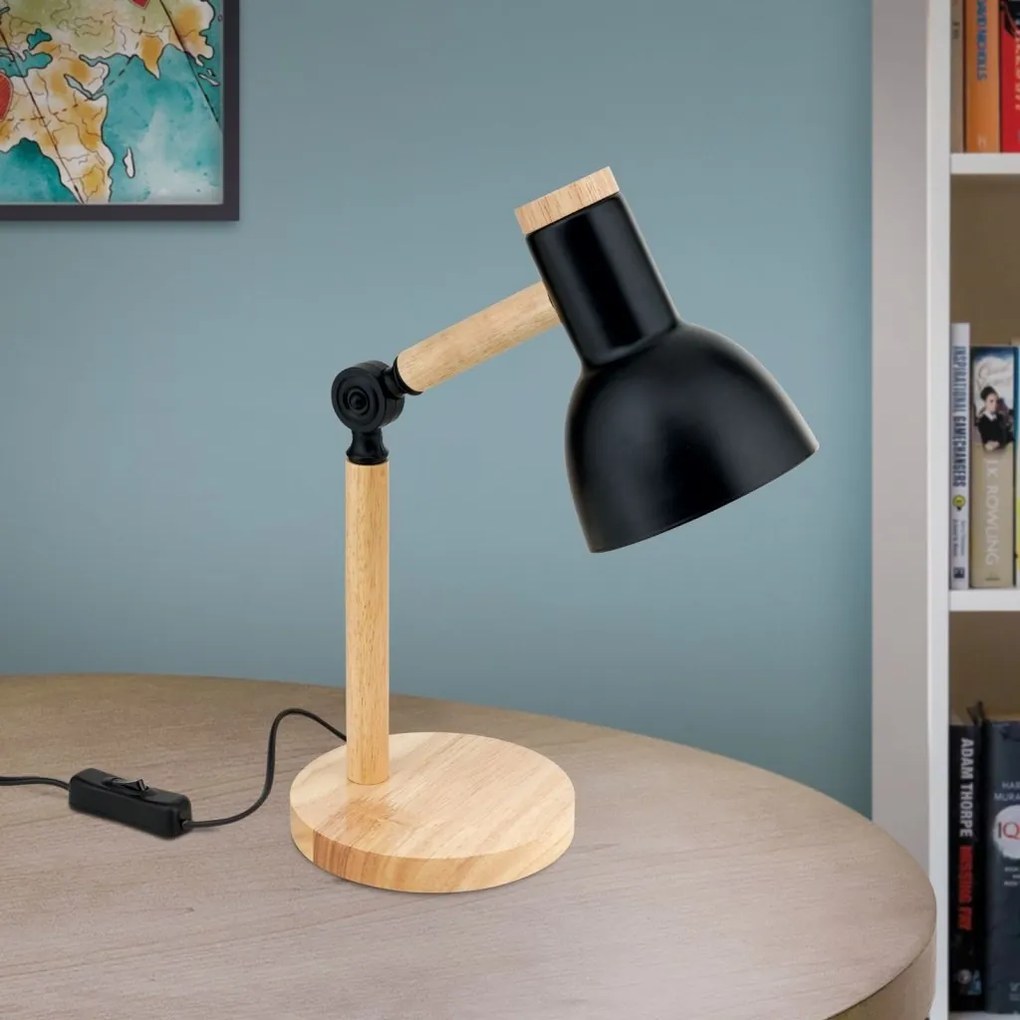 Veioza/Lampa de birou reglabila ANIKA lemn/negru