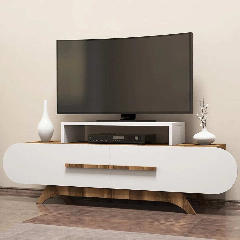 Masă TV Rose Walnut Alb