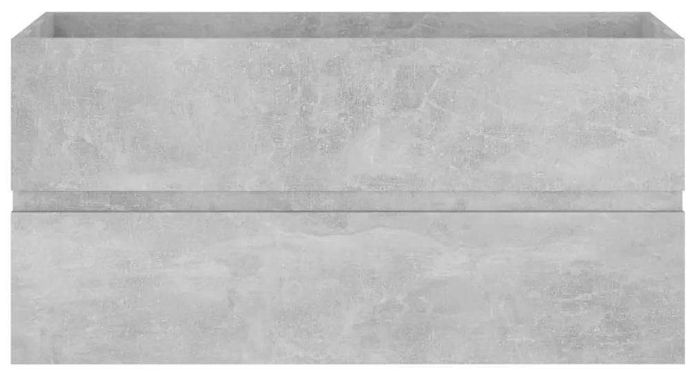 Dulap de chiuvetă, gri beton, 90x38,5x45 cm, pal