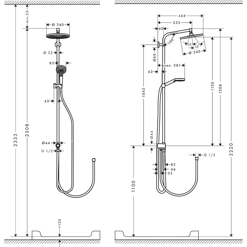 Set de dus, Hansgrohe, Crometta S 240 1 jet Reno, crom