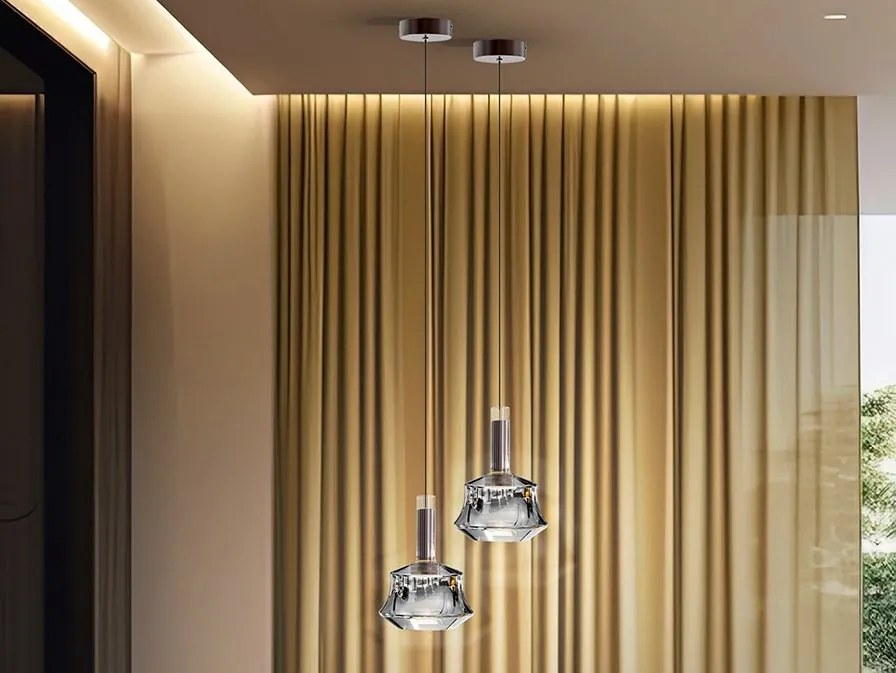 Pendul LED modern design decorativ Scarlet 1L silver