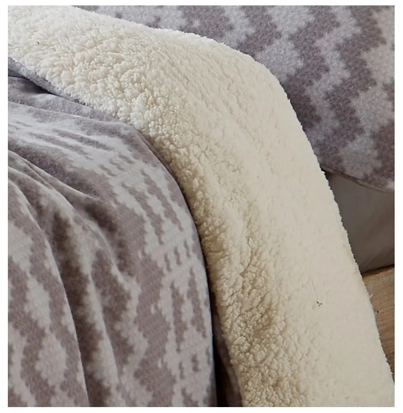 Lenjerie de pat din fleece gri 200x200 cm Alpine - Catherine Lansfield
