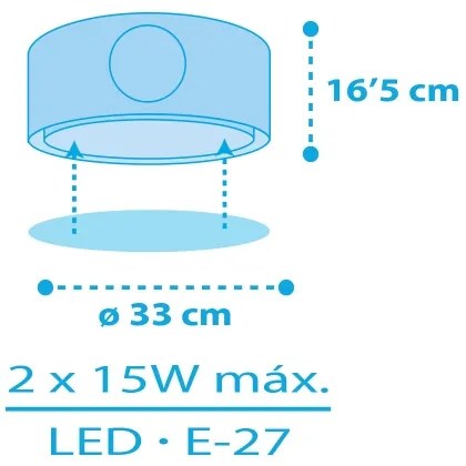 Plafonieră pentru copii Dalber 60656 PIRATE ISLAND 2xE27/15W/230V