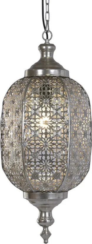 Lustră suspendată din metal, argintiu, 140 x 28 cm, „Loubressac”