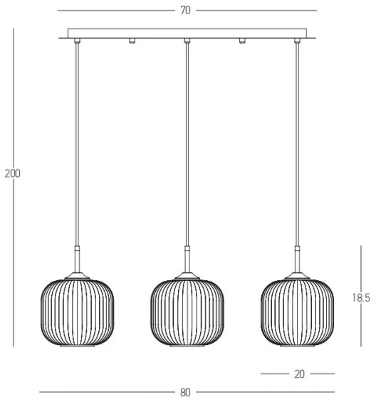 Lustră pe cablu 3xE27/40W/230V Zambelis 22074
