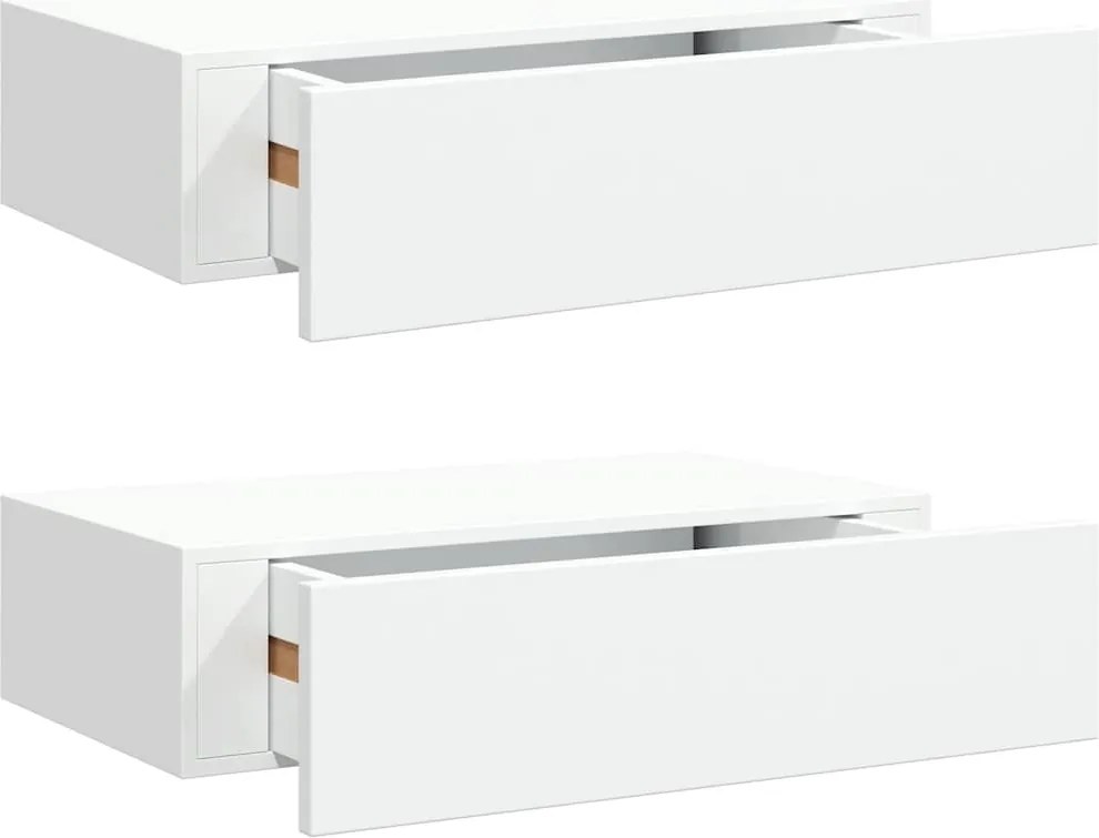 vidaXL Dulap de perete cu sertare, 2 buc., alb, 40x23,5x10 cm, MDF