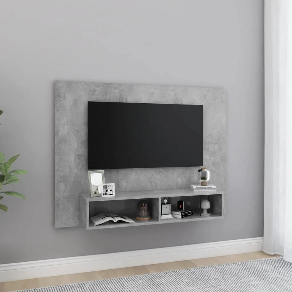 808273 vidaXL Comodă TV de perete, gri beton, 120x23,5x90 cm, PAL