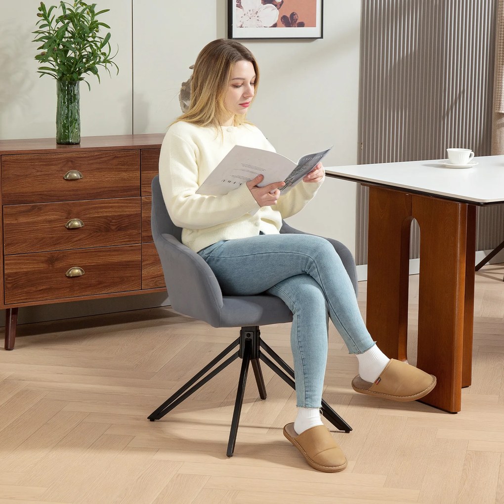 HOMCOM Fotoliu de accent in design retro imitatie catifea 58 cm x 60,5 cm x 79 cm otel gri | Aosom Romania
