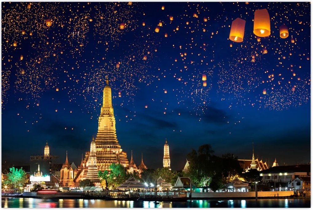 Tablou - Lampioane norocului, Bangkok (90x60 cm)