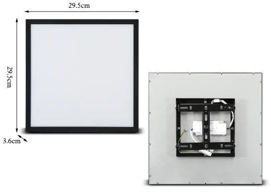 Brilagi - Corp de iluminat LED cu reglare a intensității SLIMFRAME, 25W, 230V, 30x30 cm, negru + telecomandă