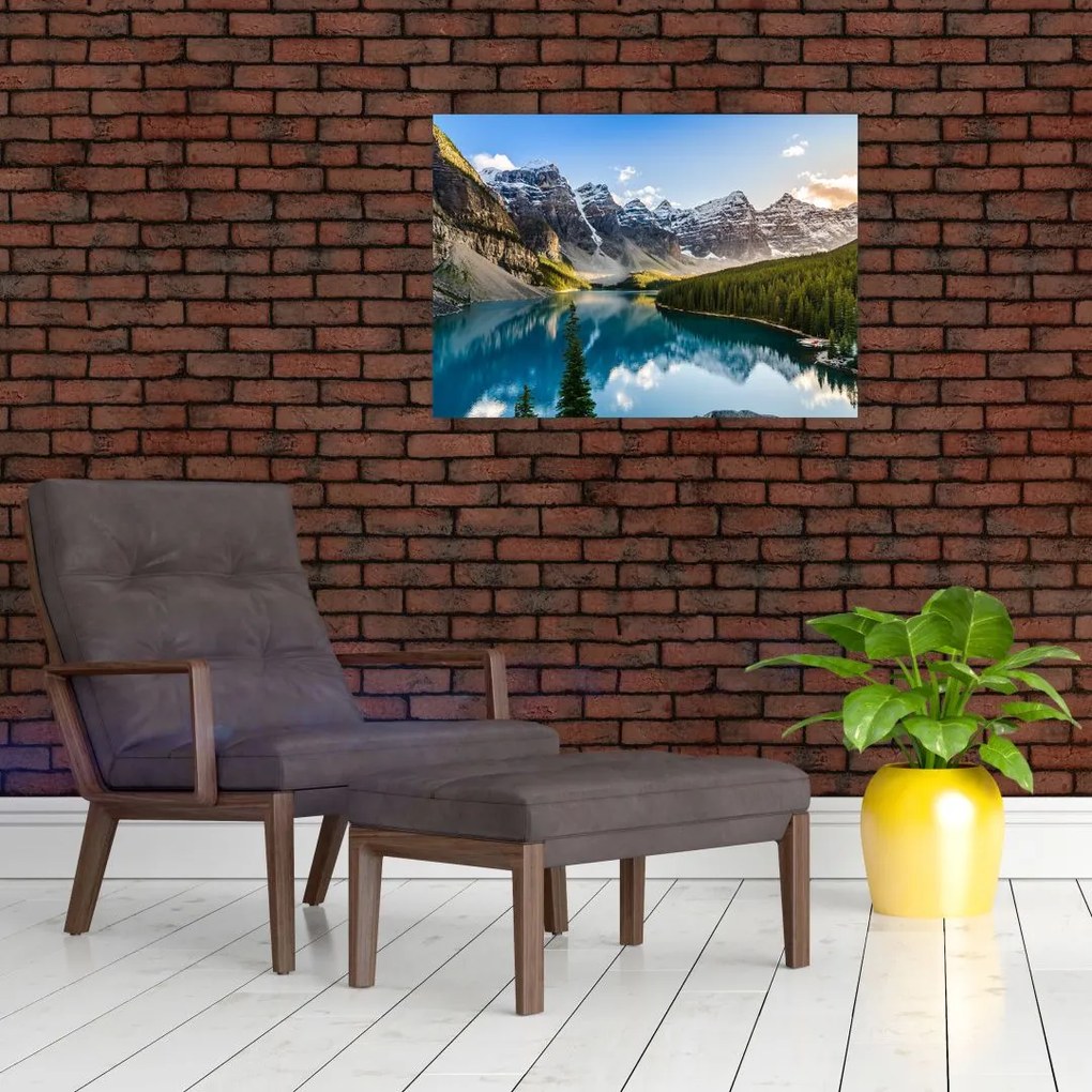 Tablou pe sticlă - Kanada. Parcul național Banff, Moraine Lake (70x50 cm)