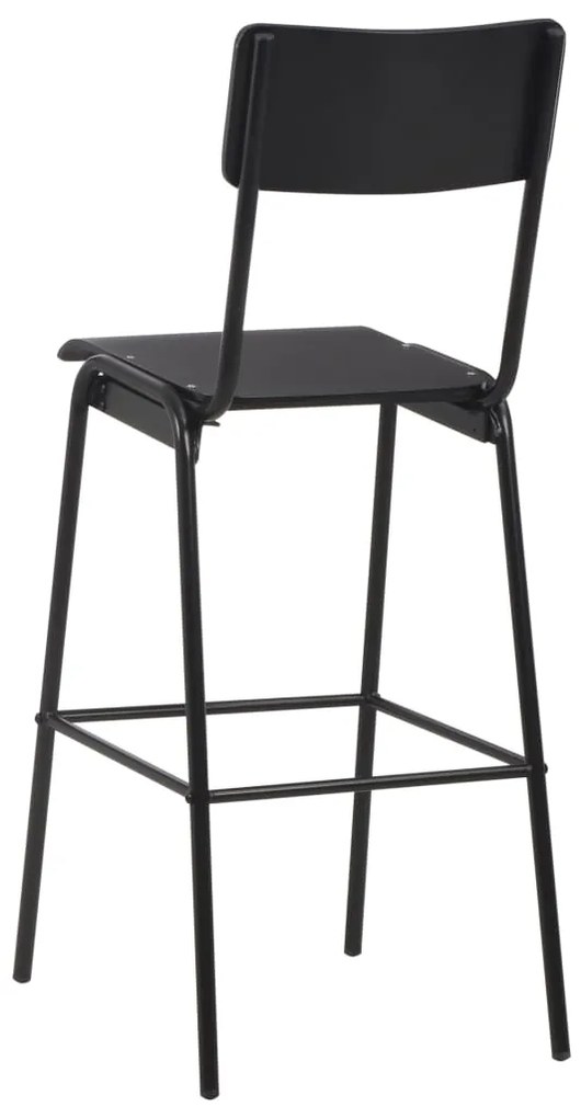 Set mobilier de bar, 3 piese, negru, otel