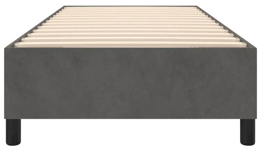 Cadru de pat box spring, gri inchis, 90x200 cm, catifea Morke gra, 35 cm, 90 x 200 cm