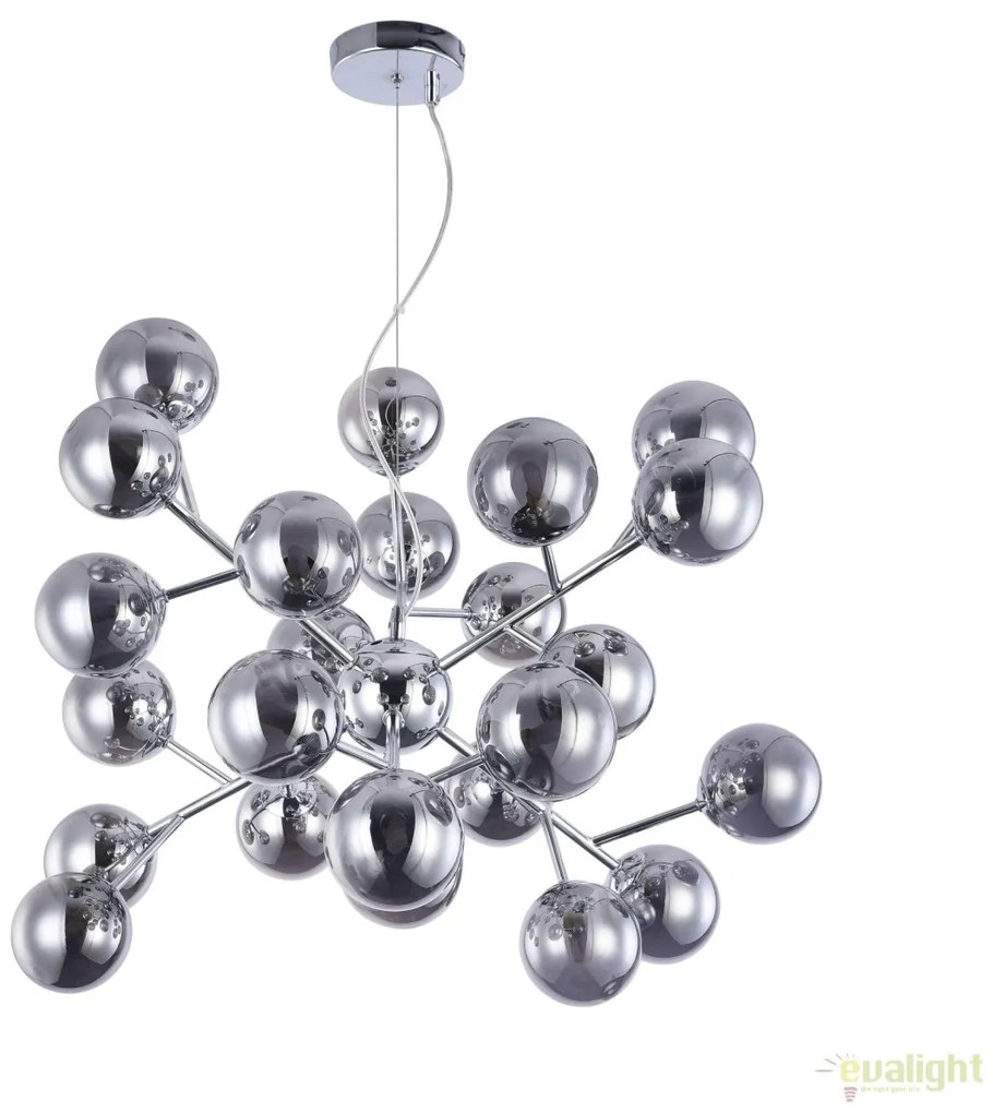 Lustra deosebita cu 24 de surse de lumina Dallas, crom/ fumuriu MYMOD545PL-24CH