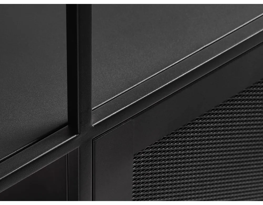 Bibliotecă neagră din metal 80x138 cm Malibu – Unique Furniture