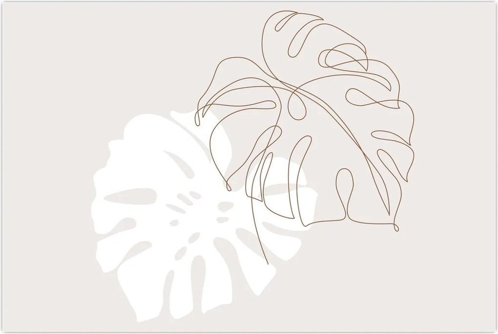 Tablou - Linia de artă monstera N⁰2 (90x60 cm)