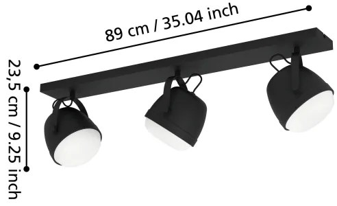 Spot Eglo 390045 UPANEMA 3xE27/28W/230V negru