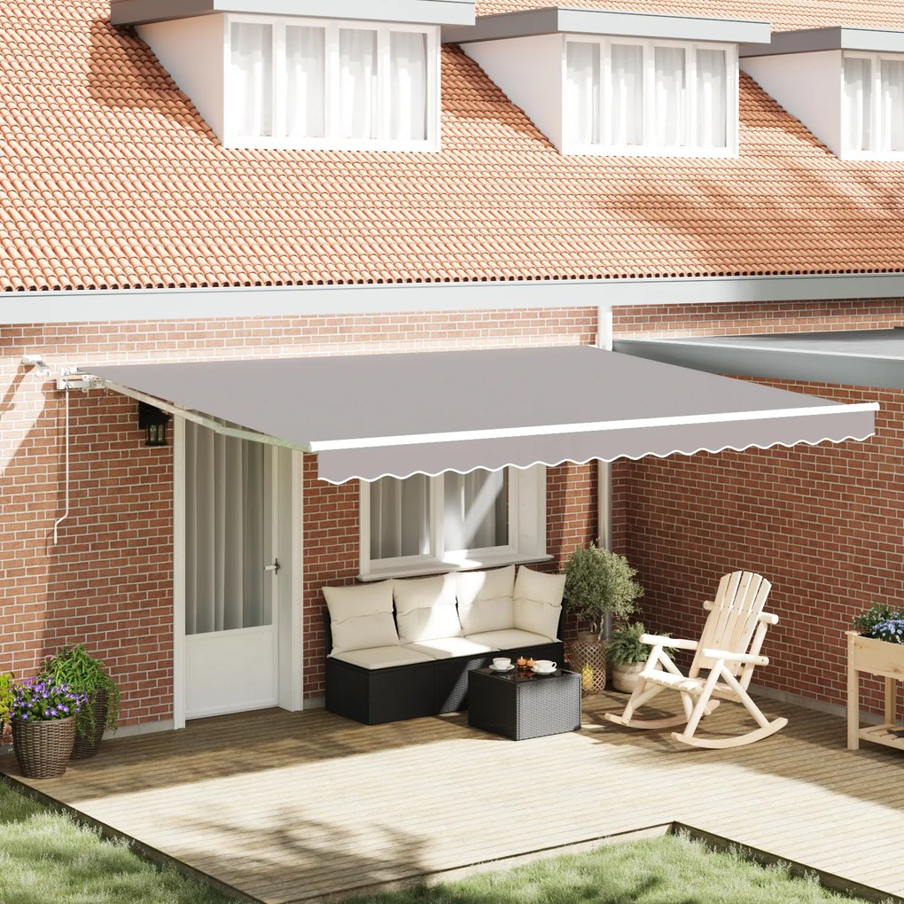 vidaXL Marchiză retractabilă automată cu LED gri deschis 450x300 cm