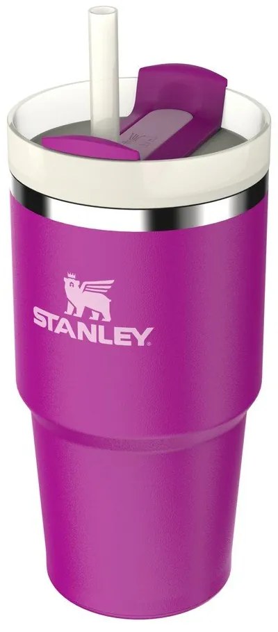 Termos roz cu pai din oțel inoxidabil 600 ml Quencher H2.0 FlowState Tumbler Violet Blossom – Stanley