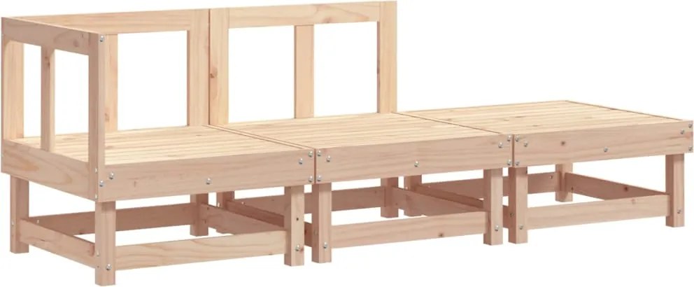 vidaXL Set mobilier de grădină, 3 piese, lemn masiv de pin