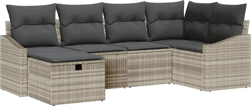 vidaXL Set de canapea cu pernă 6 pcs poliratan